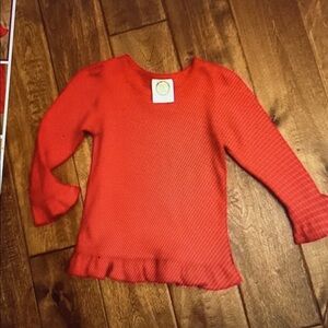 BB Blanks Boutique Red long sleeve ruffle shirt